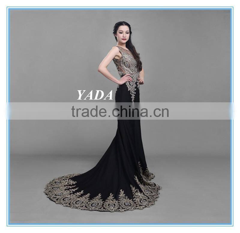 Elegant Lace Beaded Embroidery Mermaid Long Evening Dress