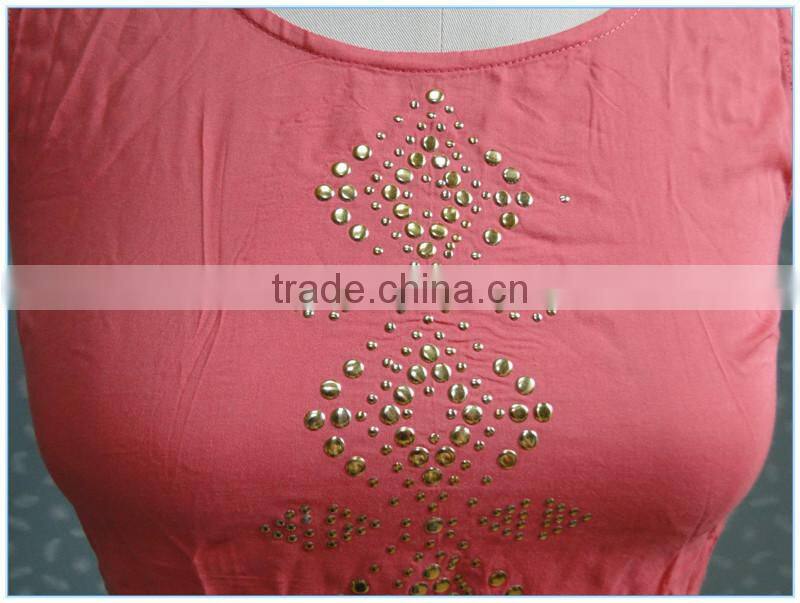 Beaded Fashion Red Colored Ladies Vest Pattern