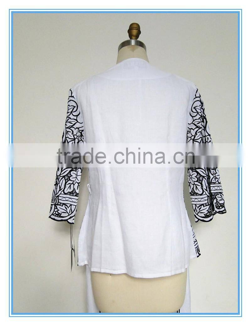 2016 Fashion Business Embroidery Blouse And Pants Suit