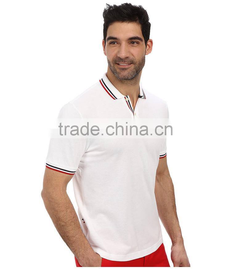 2015 latest custom short sleeve mens fancy embroidered polo shirt, ribbing embroidered polo shirt
