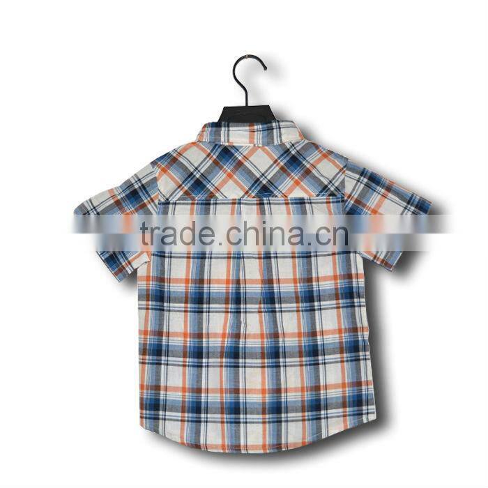 korea boy summer short sleeve kids shirt plaid shirt