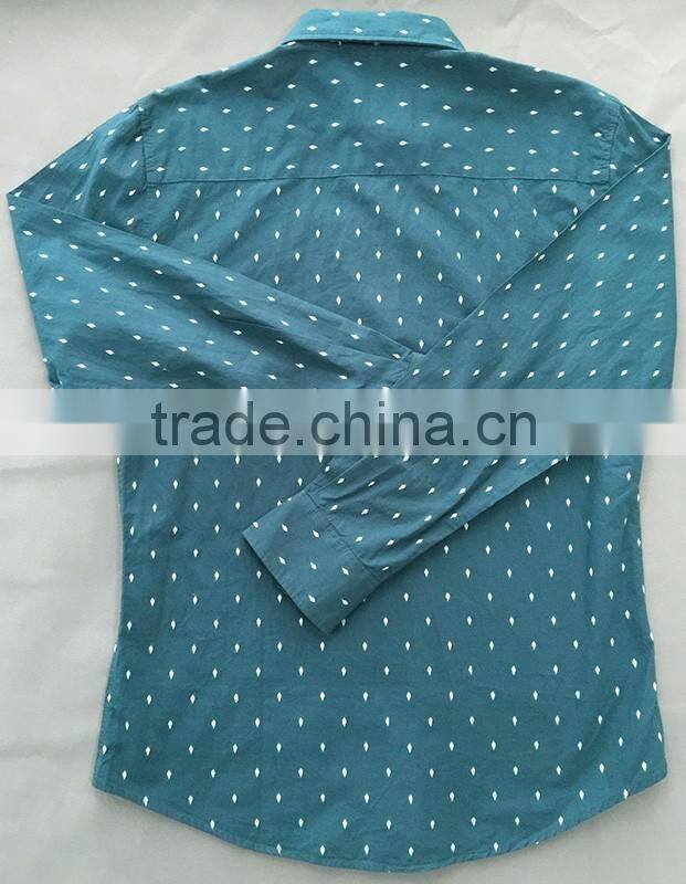 long sleeve shirt fashion dot casual man green shirts