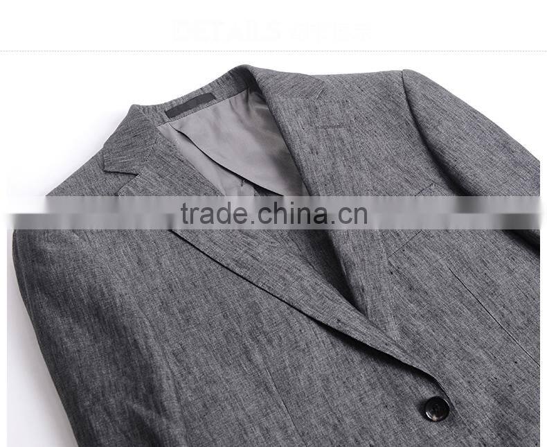 Wholesale Men Coat Suit Checked Half Lined Light Grey Formal Jacket For Men