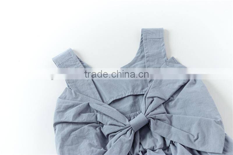Instagram Design Sleeveless Bowtie Singlet Woven Cotton Fabric Baby Clothes