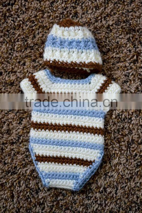 Strip Boutique Furniture Baby Romper With Hat Crochet Clothes Newborn