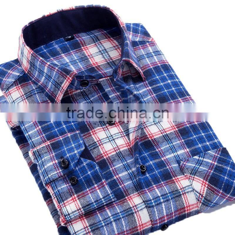 Mens Casual Plaid Shirts Comfort Soft Leisure Flannel Cotton Shirt