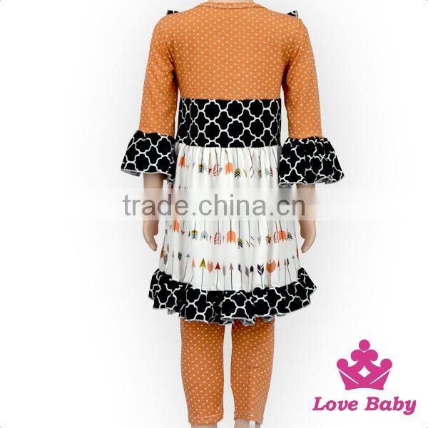 New Hot-sale Children Clothing Set Baby Girl Printing Wave Point Set Baby Girl Boutique Clothing Cosmetic Sets