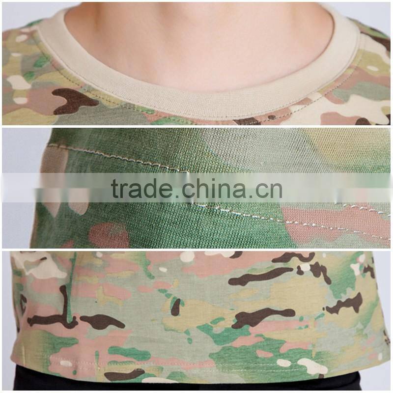 Hot sale men tactical 100% cotton camo t shirt Summer t shirts work shirts multi color fashion camo t-shirts