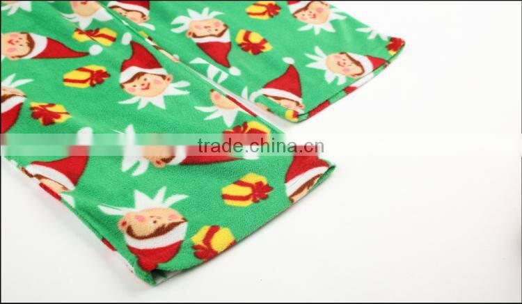 snowman printing boy pajamas fashion sleeping wear green pajamas
