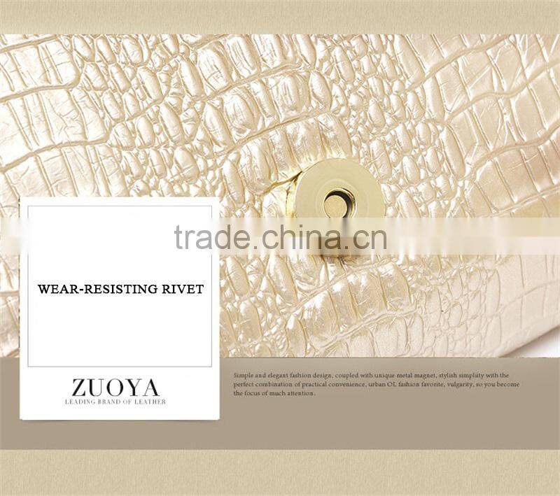 Women Clutch Bags Vintage Leather Crocodile Pattern Envelope Shoulder Ladies Small Messenger Bag