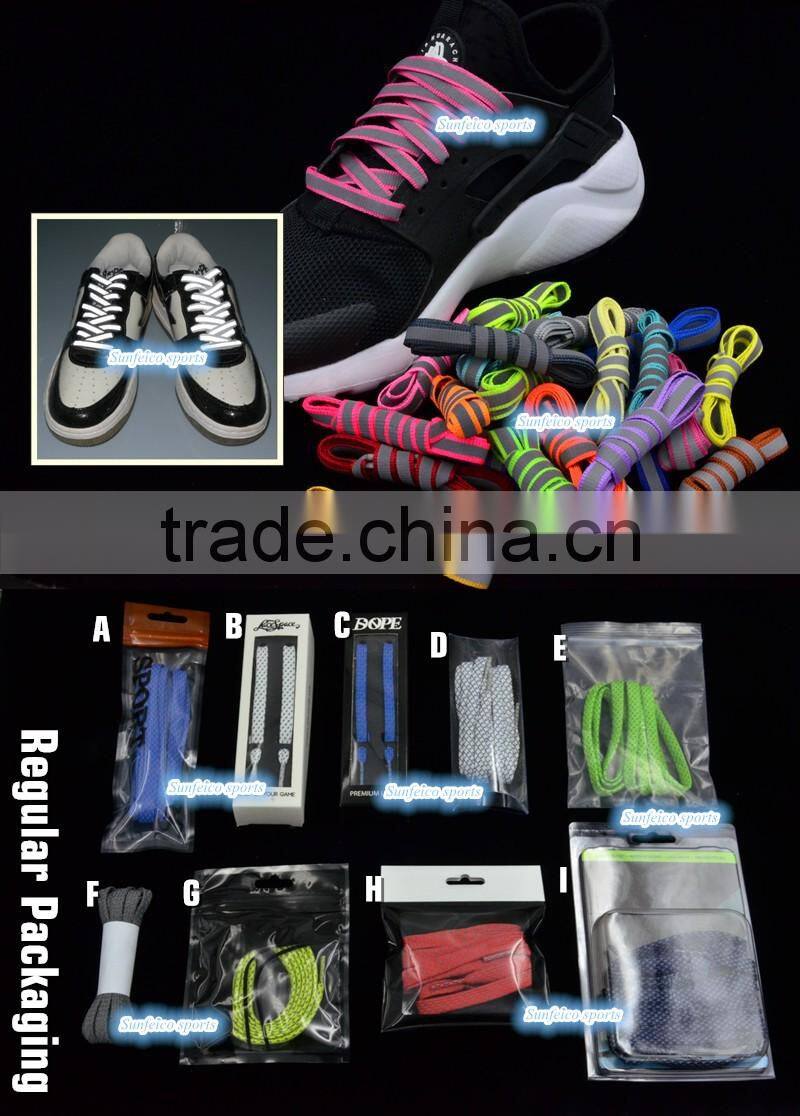 High Visibility Shoestrings - Bright Flat Shoelaces for Sport Sneakers Skates Boots Trekking Basketball Shoes and More