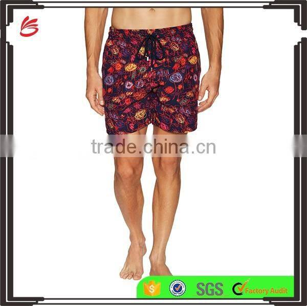 Wholesale OEM man printed swim trunks Woven swim beach custom swimwear pants