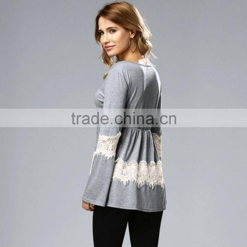 Fashion long sleeve blouse for fat women,plus size women clothing for sale 2017