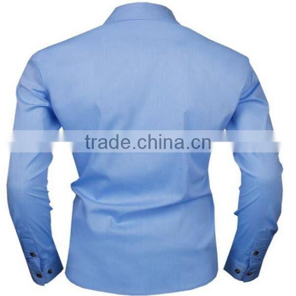 2016 new wholesale Stylish Slim Fit Long Sleeve Contrast custom mens casual dress shirts