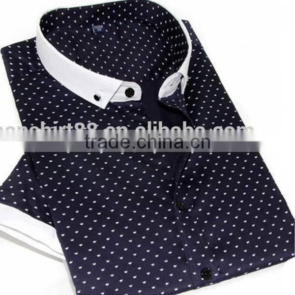 Mini pointed collar polka dots latest fashion dress mans shirts camisa