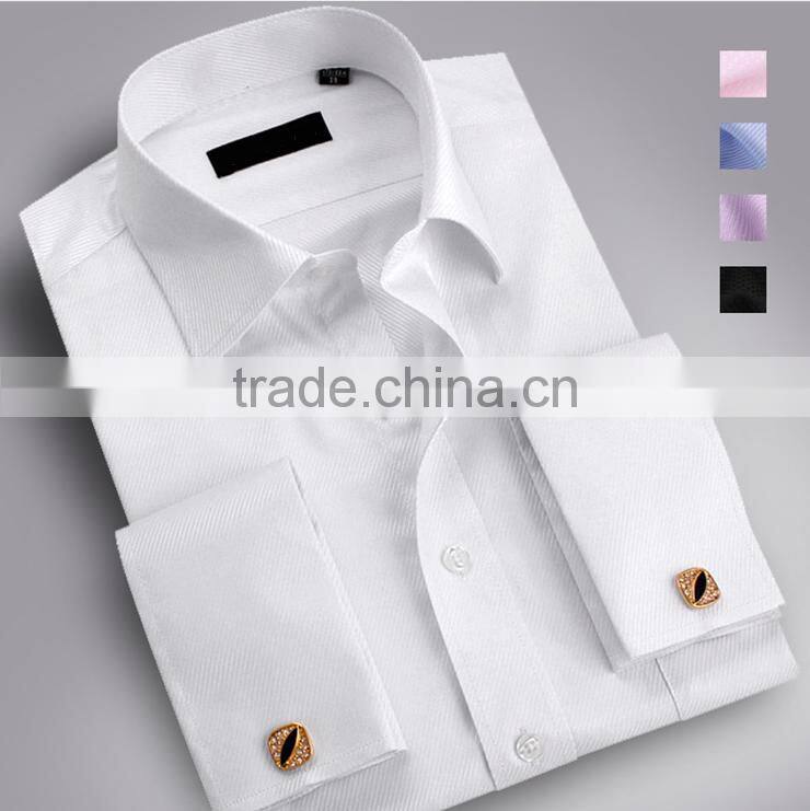 Good quality fashionable 100% cotton french double cuff men's busniess shirt