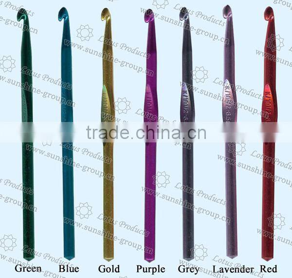 High Quality Colorful Electoplating Aluminum Crochet Hook
