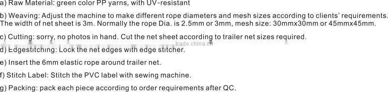 safety net meet all standard of Germany Market, trailer net from hangzhou manufacturer