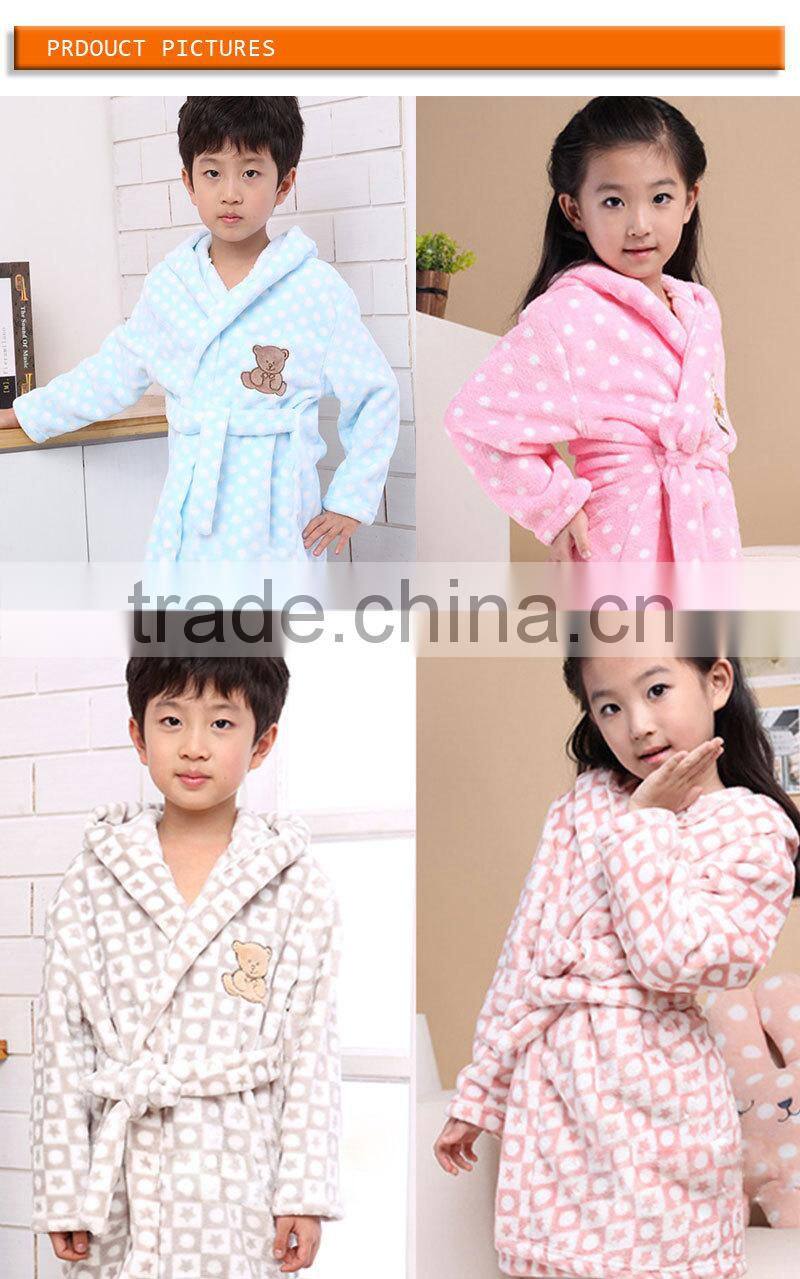 china hot sale hooded kids fancy terry bathrobes wholesale
