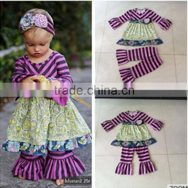 2017 Christmas trees print red festival cotton children boutique clothes