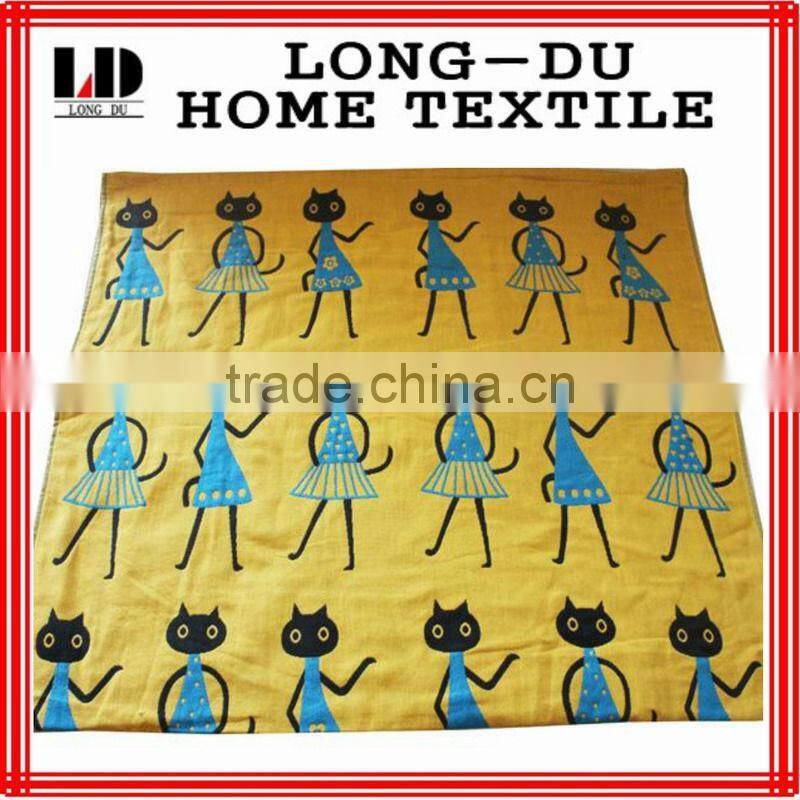 hot sale new design cartoon cat good quality bath towels