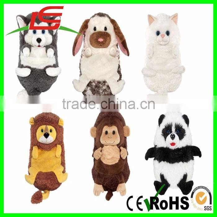 Custom open up to play curl up hide away soft stuffed animals toys with every shape and size