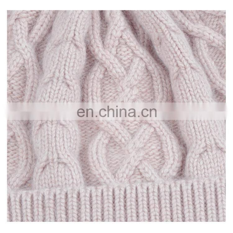 TOROS latest fashion lady acrylic / rabbit fur crochet knit winter beanie hat caps