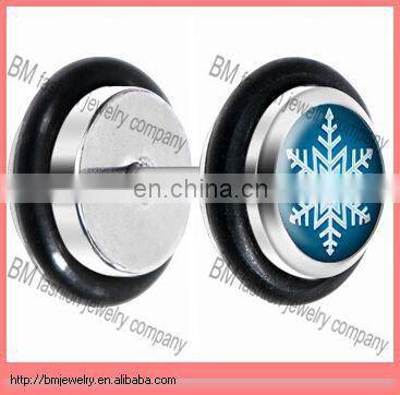 Pentagram black acrylic crazy UV ear fake plugs wholesale cheaper cheater body piercing jewelry