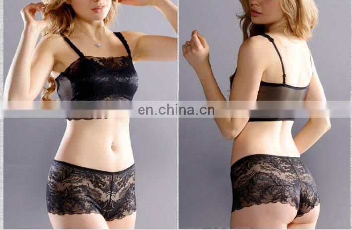 2015 hot selling lace transparent women inner tank top set