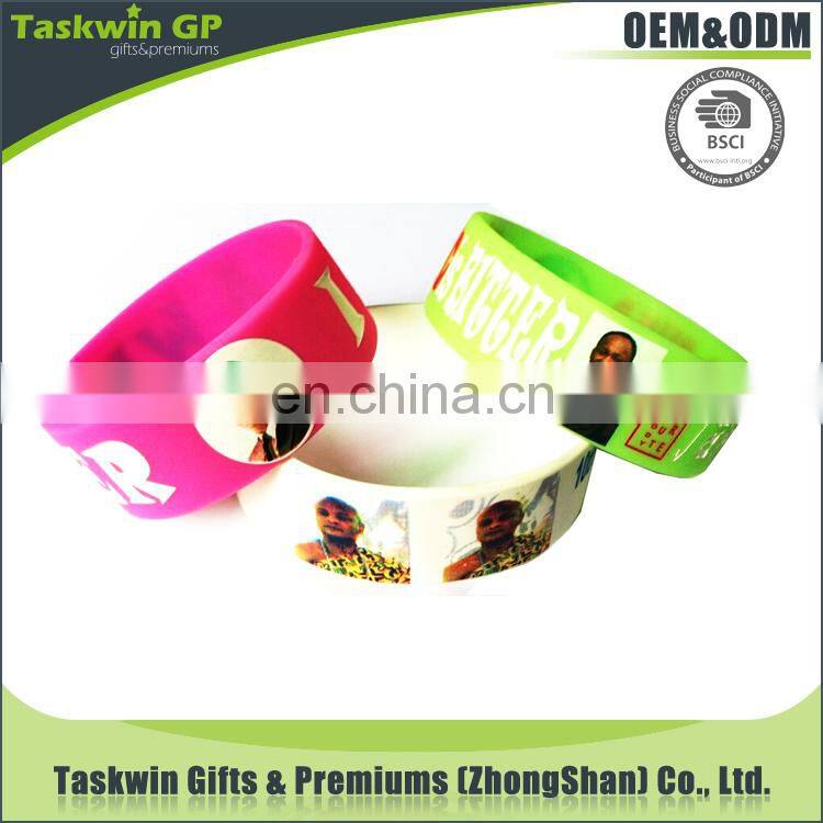 For Promotional Use kid silicone bracelet/full color printing wristband silicone bracelet