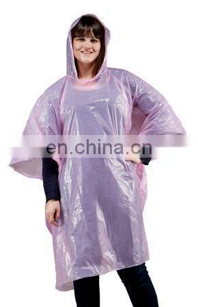 CHEAP ONE TIME USE HOODED PE PONCHO