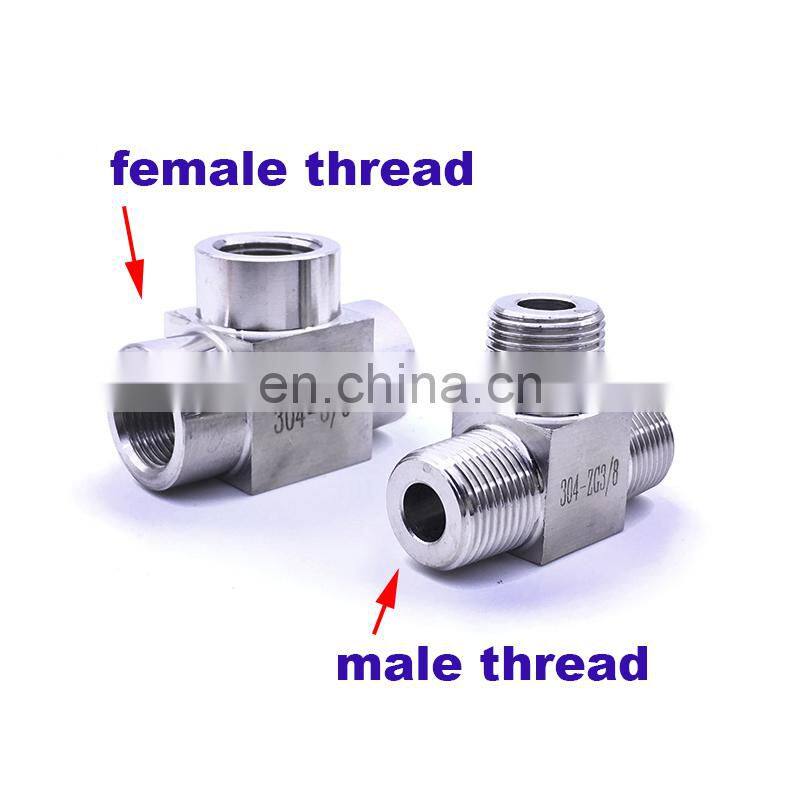 High quality Quick coupler ZG 1/2'' female thread stainless steel 304 sanitary three 3 way T type high pressure connect tubing f