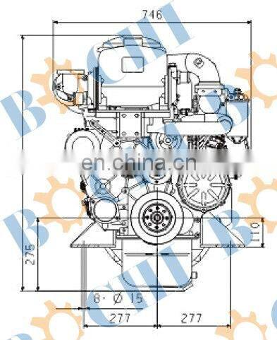 32kw ~ 55kw 4 cylinder 4D series boat diesel engine