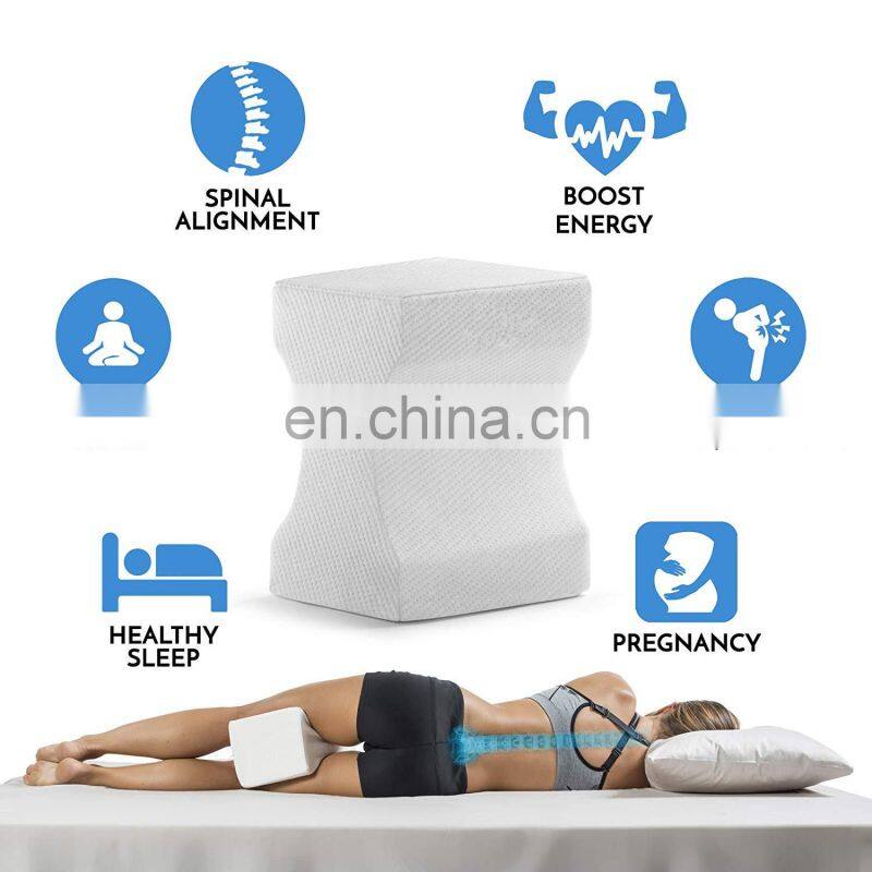 New Sciatica Relief Leg Pain Pregnancy Hip and Joint Pain Memory Foam Leg Pillow Wedge with Washable Cover Knee Pillow