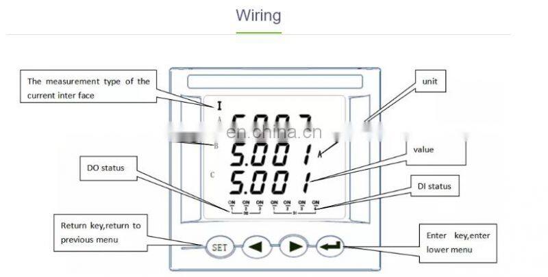 three phase lcd display intelligent smart ammeter Acrel AMC72L-AI3