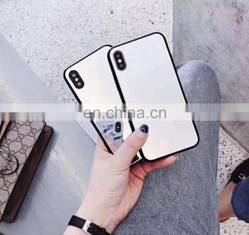 Retail Packaging Phone Case For Iphone X Mobile Shell Personality Ip8/7Plus Mirror Glass 6S Anti Radiation Fuzzy Phone Case