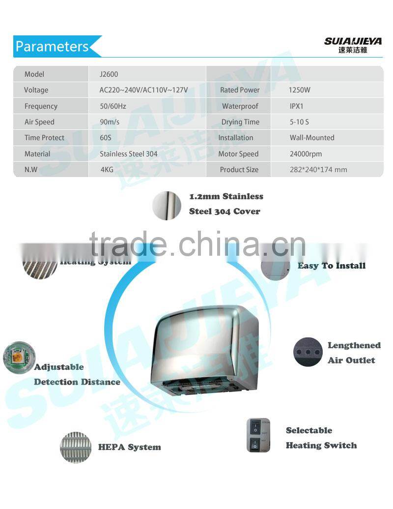 sensor toilet hand dryer automatic hand dryer