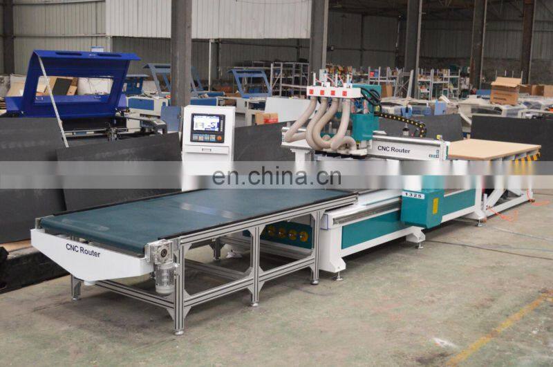 CNC carving machine 1325 CNC auto feeding kitchen cabinet nesting ATC