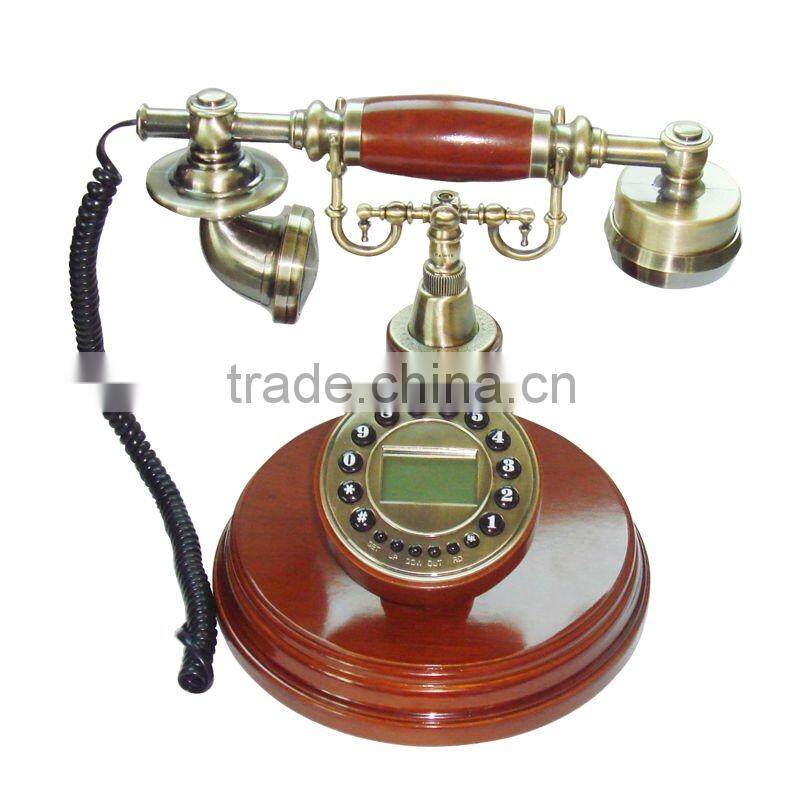 Home decor vintage phone with wood material