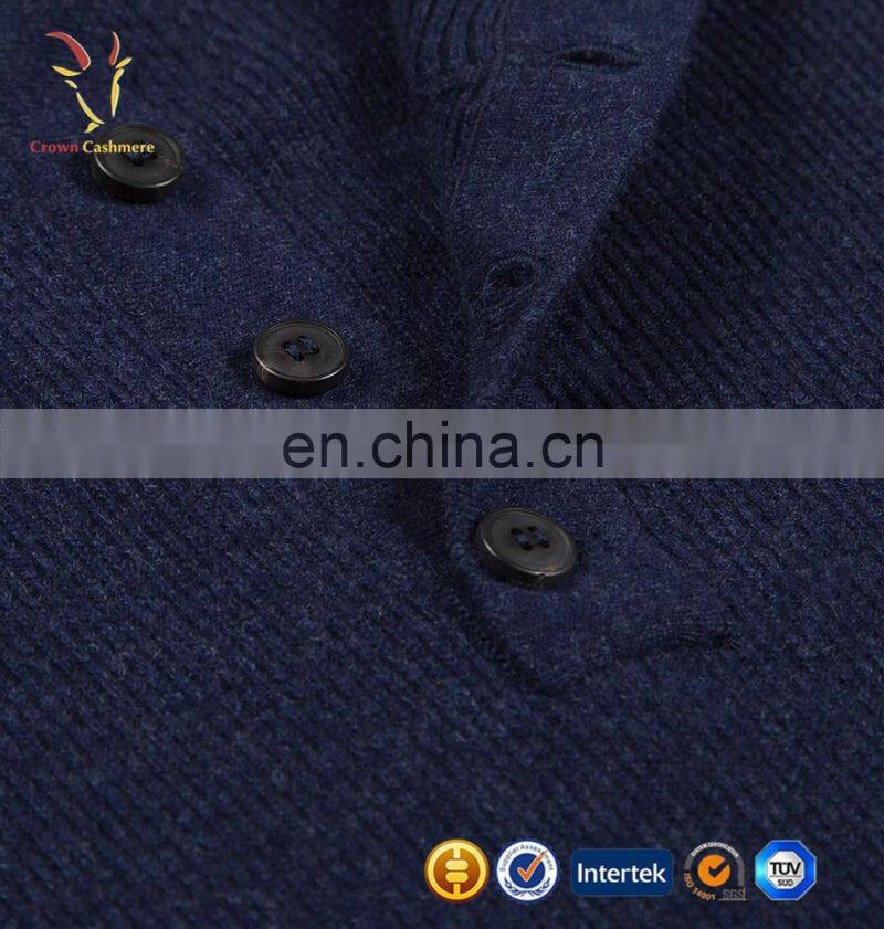 Mens Open Front Knitted Cashmere Sweater with buttons