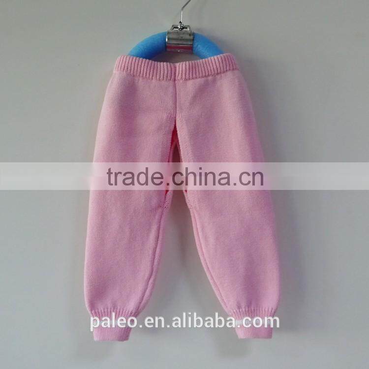 hot sale 100% cotton knitting children sweater long Trousers for spring
