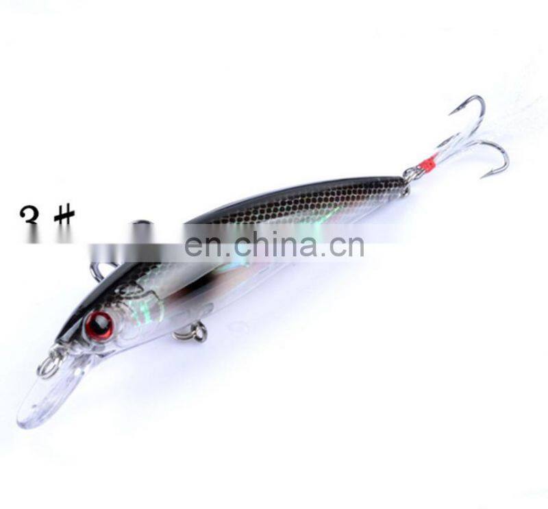 Hot Sale 11cm 13.4g ABS Plastic Fish Bait Fishing Minnow With Feather Hook