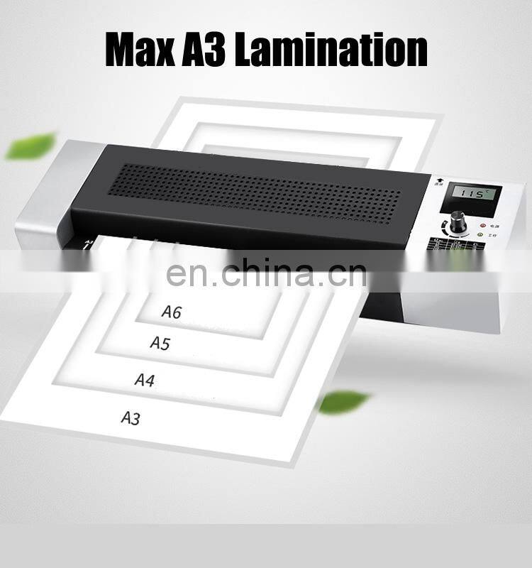 A3 Size office Laminator Hot &Cold Pouch Laminating machine with 320mm portable office thermal laminator
