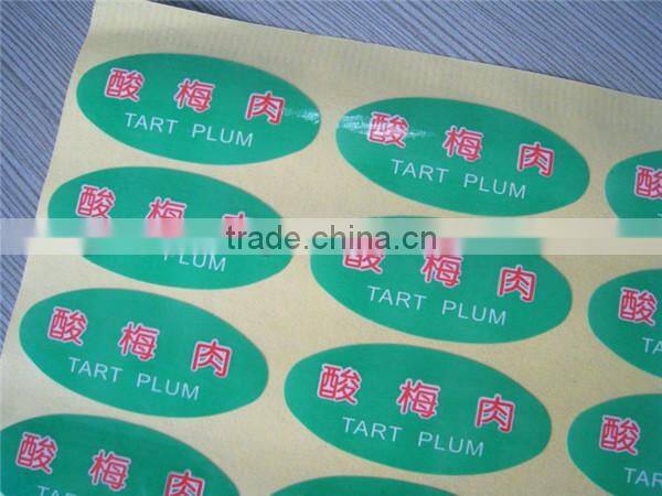 custom adhesive food sticker