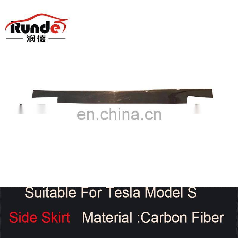 Runde Carbon Fiber Car Body Kit Modified RZ Style With Front Rear Lip Spoiler Side Skirt Wheel eyebrow For Tesla Model S body kits