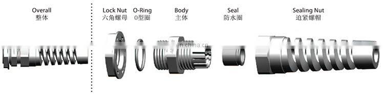 Nylon Strain Relief cable gland PG13.5 cable bend protection Size