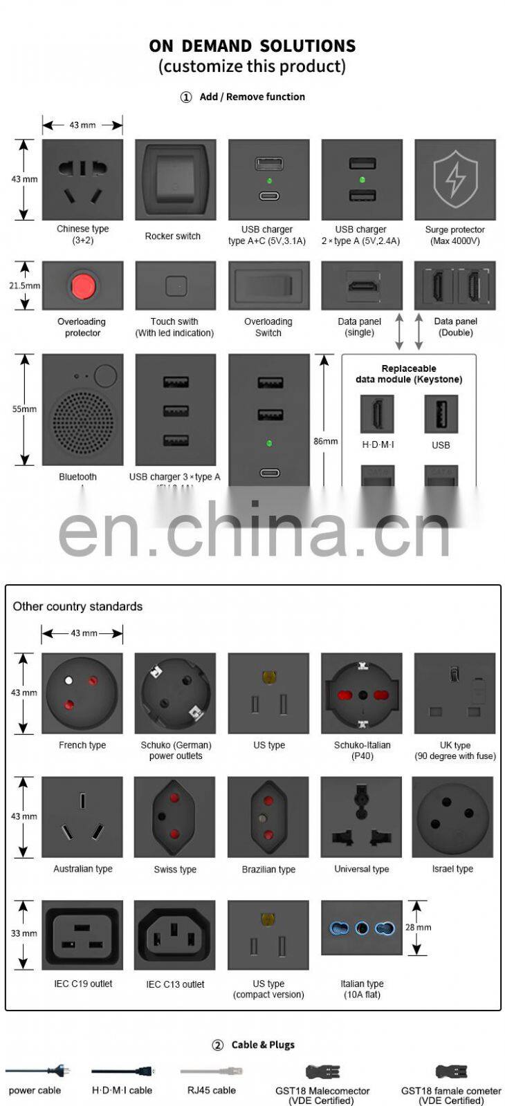 Motorized socket with water proof and self lift function