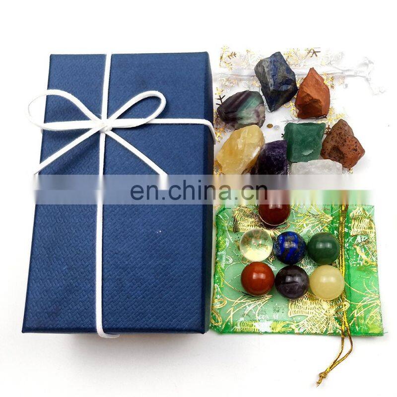 High Quality Crafts Store Wholesale Crystals 7 Chakra Gemstones And Natural Crystal Healing Stones Boxes Set