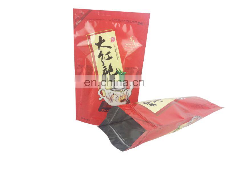 Food Grade Heat Seal Plastic Stand Up Pouch Zip Lock Tea Bag