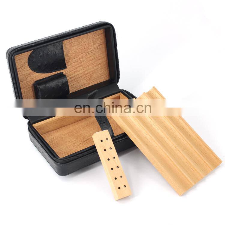 Wholesale Spanish Cedar Humidor Leather Travel Cigar Case